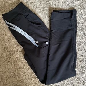 Figs Yola Small-Tall High Waisted Black Scrub Pants